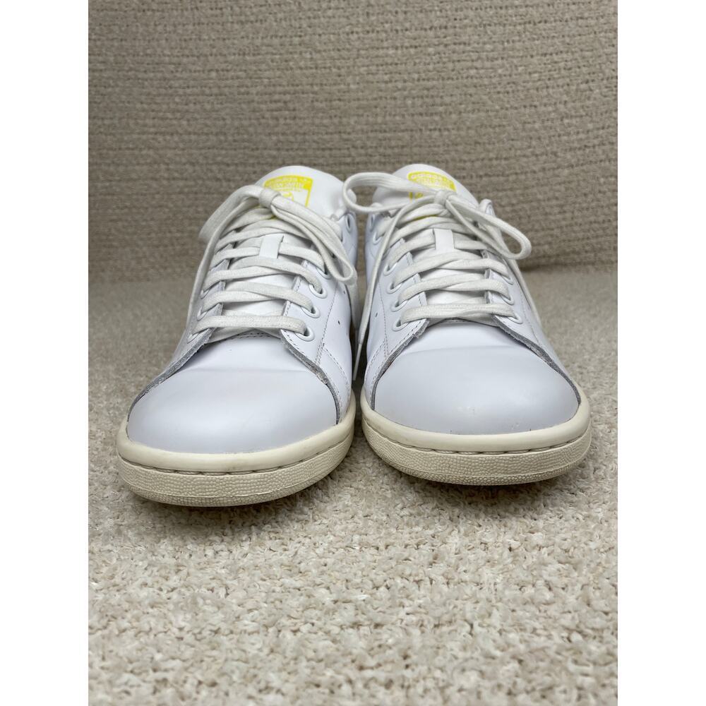ADIDAS Stan Smith Womens 10 Sneakers Leather Suede Cloud White Yellow - Picture 6 of 10